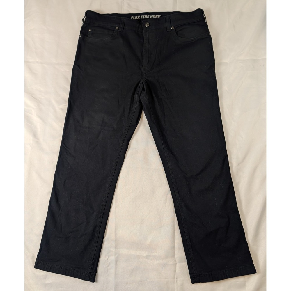 Duluth Trading Co Flex Fire Hose Pants Mens 38x30 Black Slim Fit Stretch